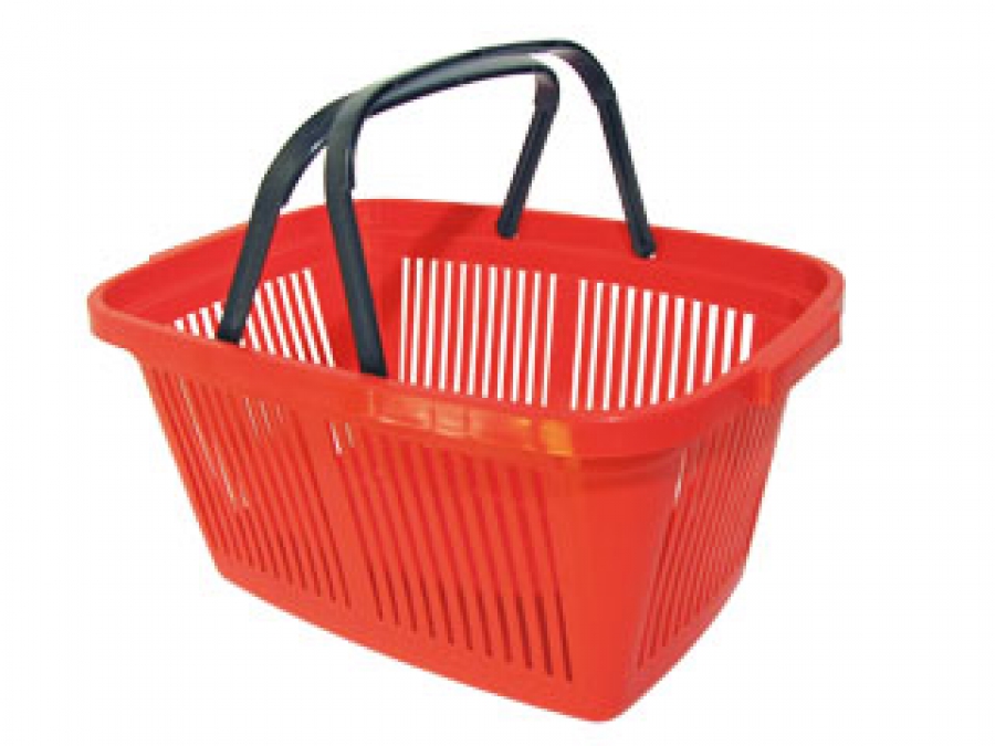 Корзина покупательская 20л в красном цвете
