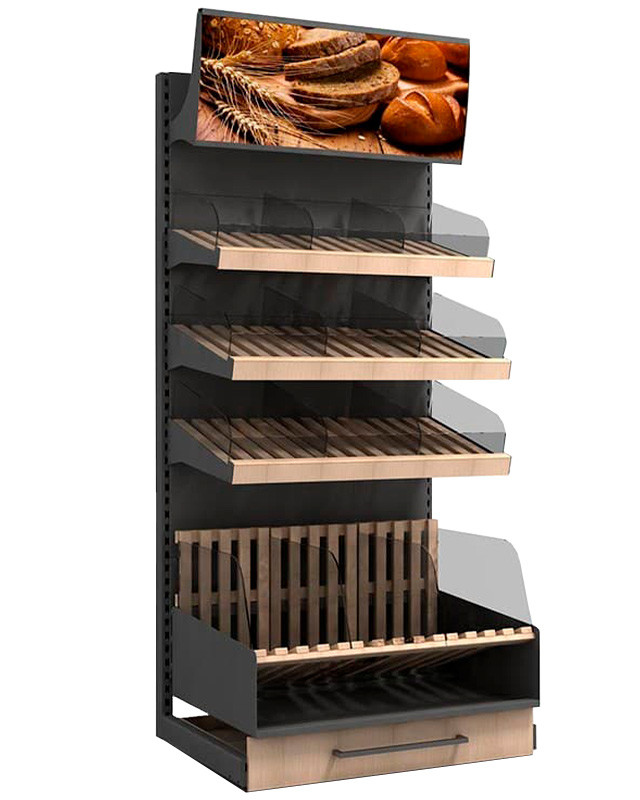 Хлебный стеллаж без фриза (2250-1000-500 мм