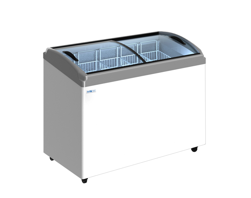 Морозильный ларь Italfrostс гнутыми раздвижными  крышками ЛВН 400Г (CF 400 C) купить в Минске и Беларуси длиной 1200 мм