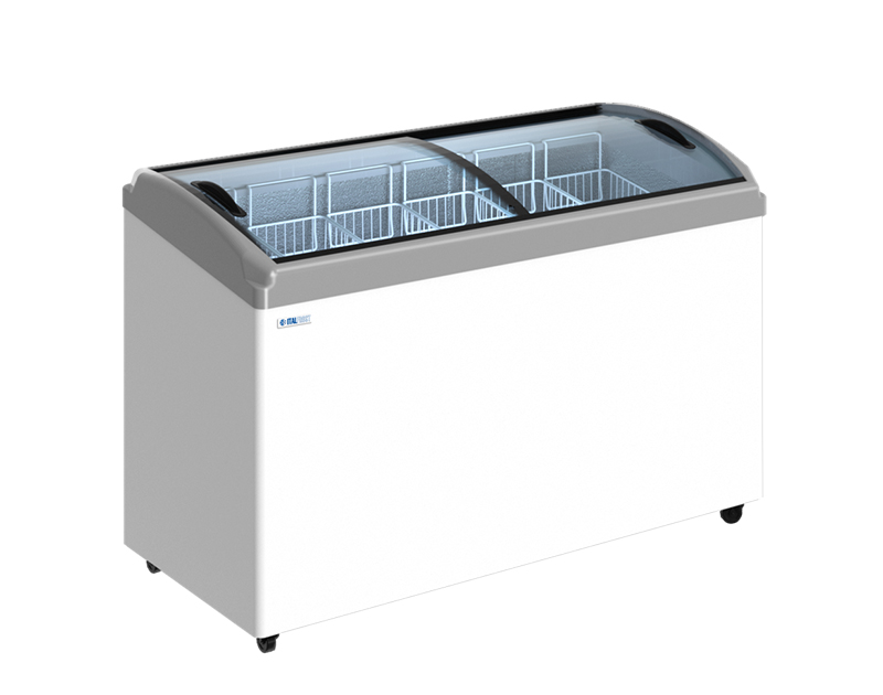 Морозильный ларь Italfrostс гнутыми раздвижными  крышками ЛВН 500Г (CF 500 C) купить в Минске и Беларуси длиной 1400 мм