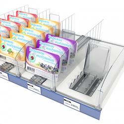 Ребристый профиль в комплекте с задней опорой (лесенка) для вертикальной выкладки товара на полках магазина