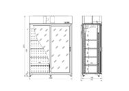 Шкаф холодильный со стеклянными дверями-купе Случь 1400 л: размеры