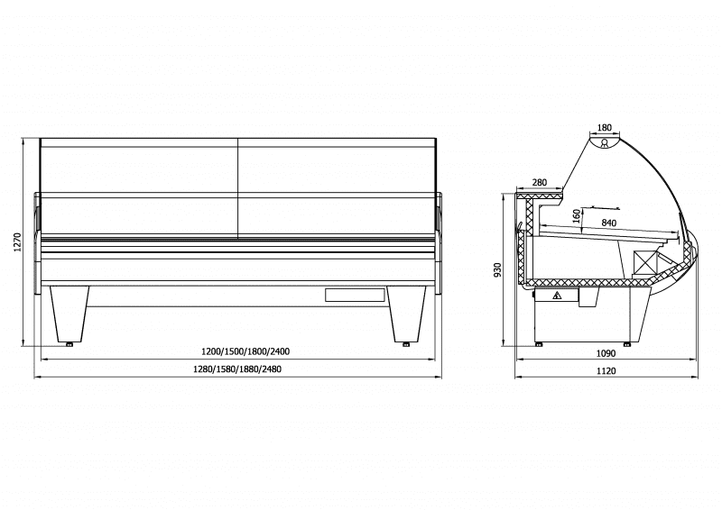 динамическим охлаждением с гнутыми стеклами