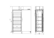 Шкаф холодильный двухдверный с распашными глухими дверями с вешалами для мясных полутуш Случь 1400 л: размеры