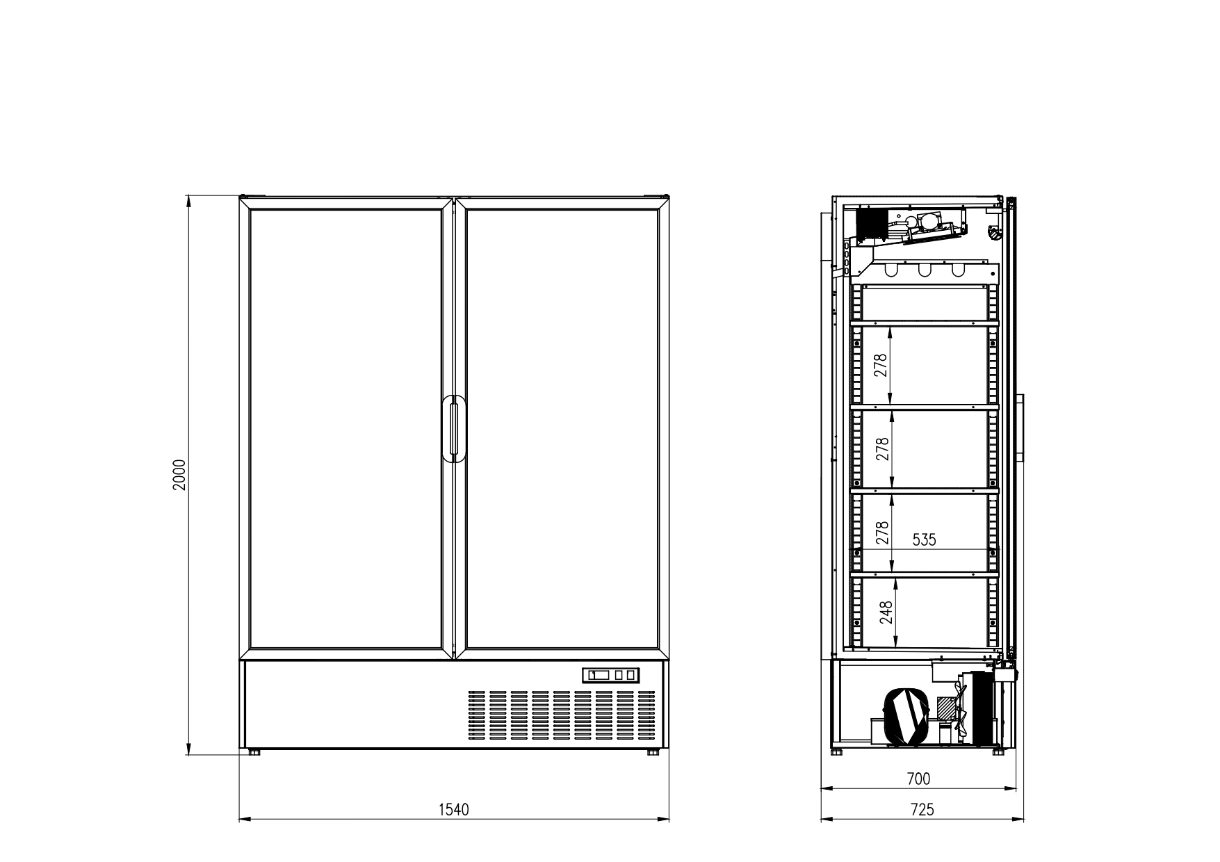 с нижним расположением компрессора