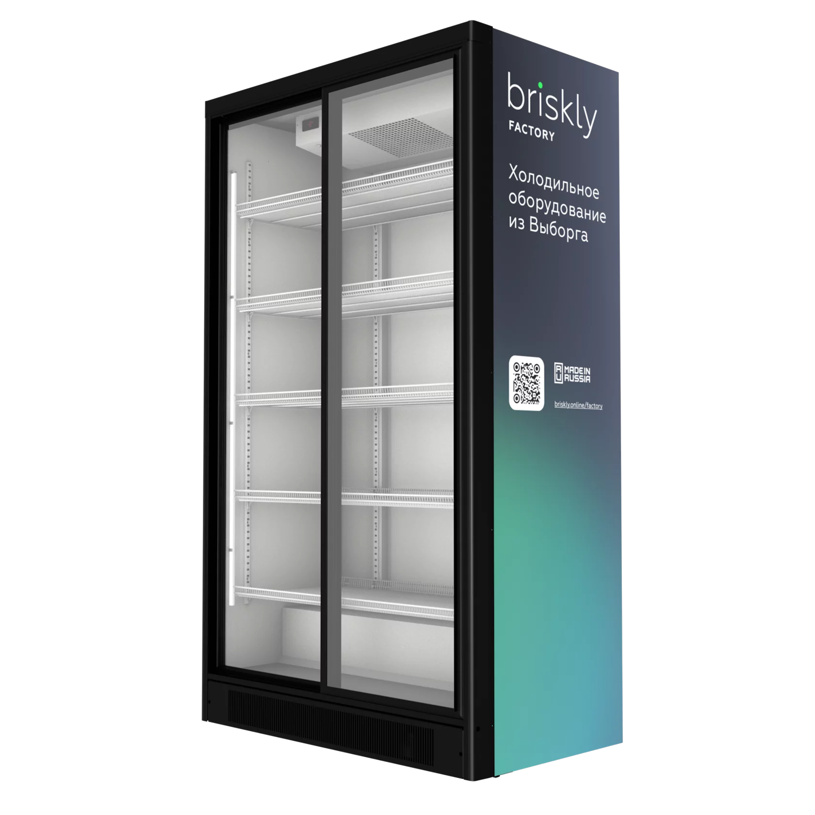 Шкаф холодильный торговый Briskly 11 SLIDE белый с дверями-купе-2