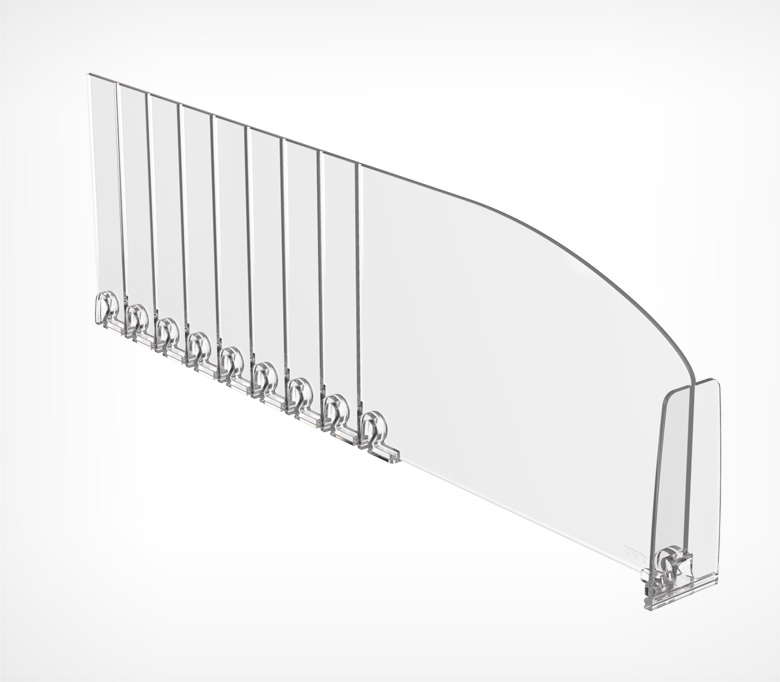 Разделитель пластиковый обламывающийся высотой 120 мм с передним ограничителем высотой 80 мм DIV120-BT80