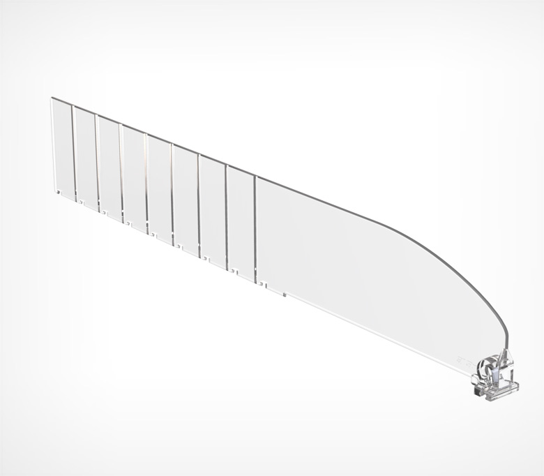 Разделитель пластиковый обламывающийся высотой 60 мм без  переднего ограничителя DIV120