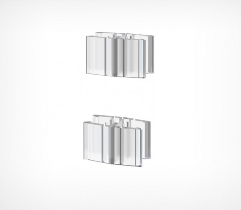 Клипса для подвешивания пластиковых рамок друг под другом. Закрепляется с верхней и нижней стороны рамки.