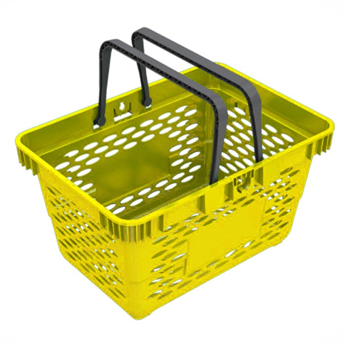 Корзина покупательская в магазин 20 л в желтом цвете